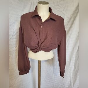 Brown Crop Top, Size Medium